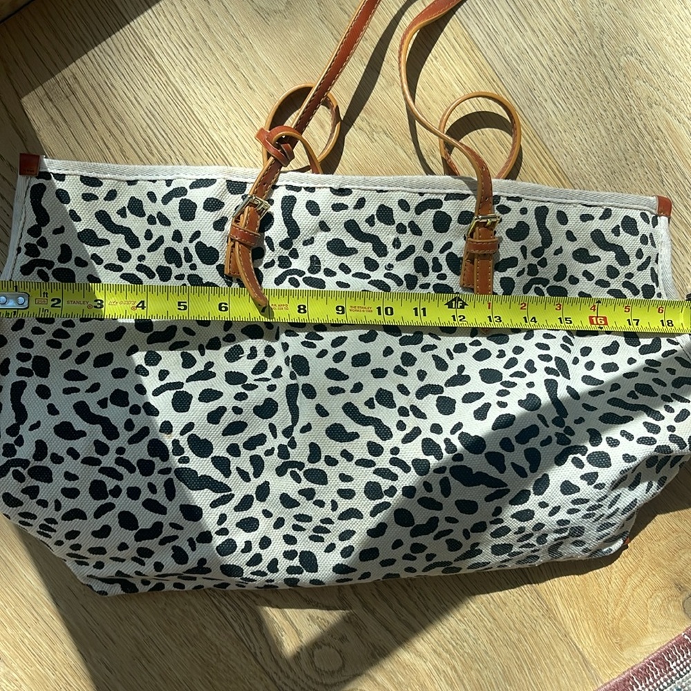 Anthropologie/Urban outfitters  Leopard Print canvas Tote Bag with Tan Straps - Picture 14 of 17